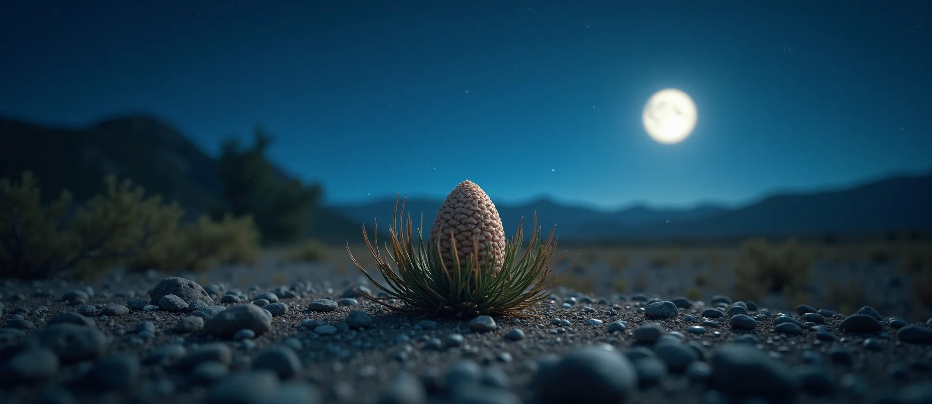 Symbolizing Seed/New Beginning: A local Indian Paintbrush single pine seed on dry earth. - AI Generated