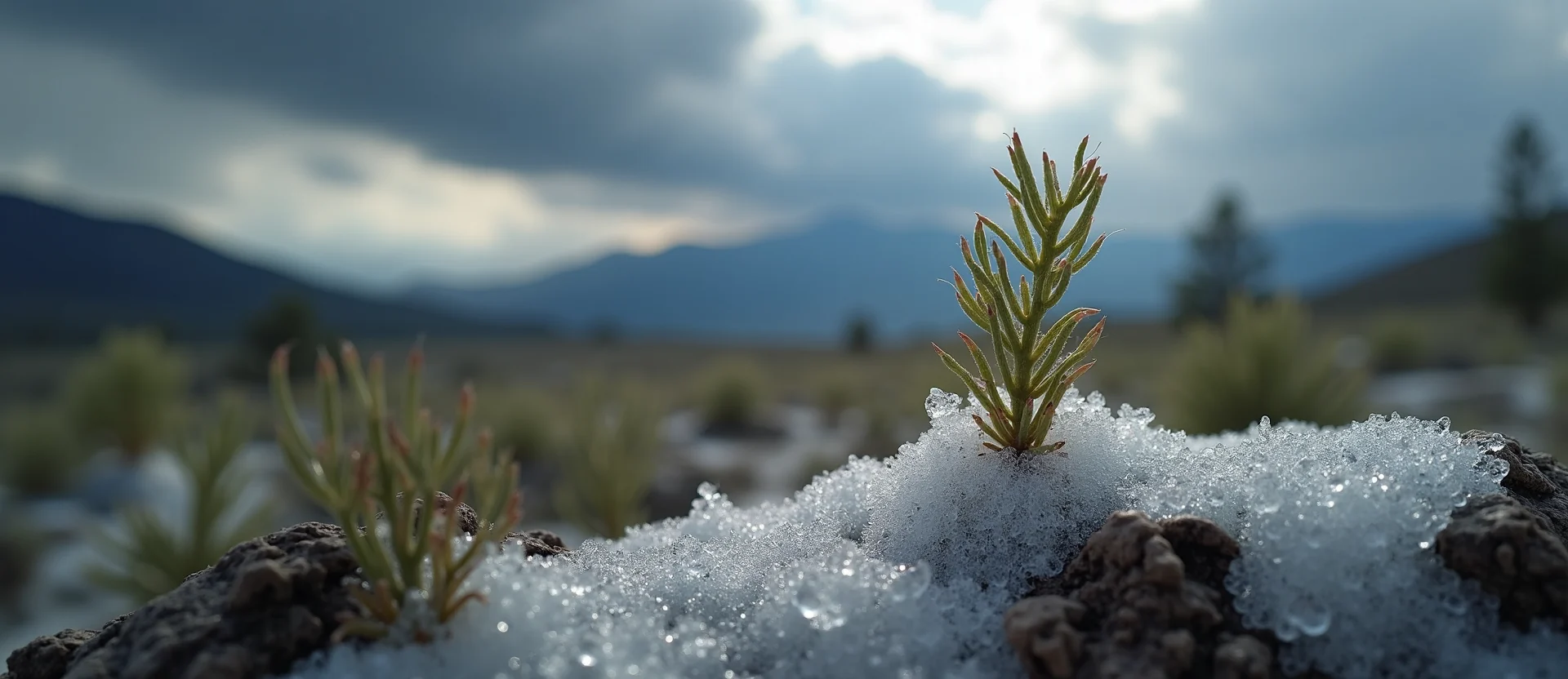 Symbolizing Seed/New Beginning: A local Sierra Juniper sprouting sagebrush seedling. - AI Generated