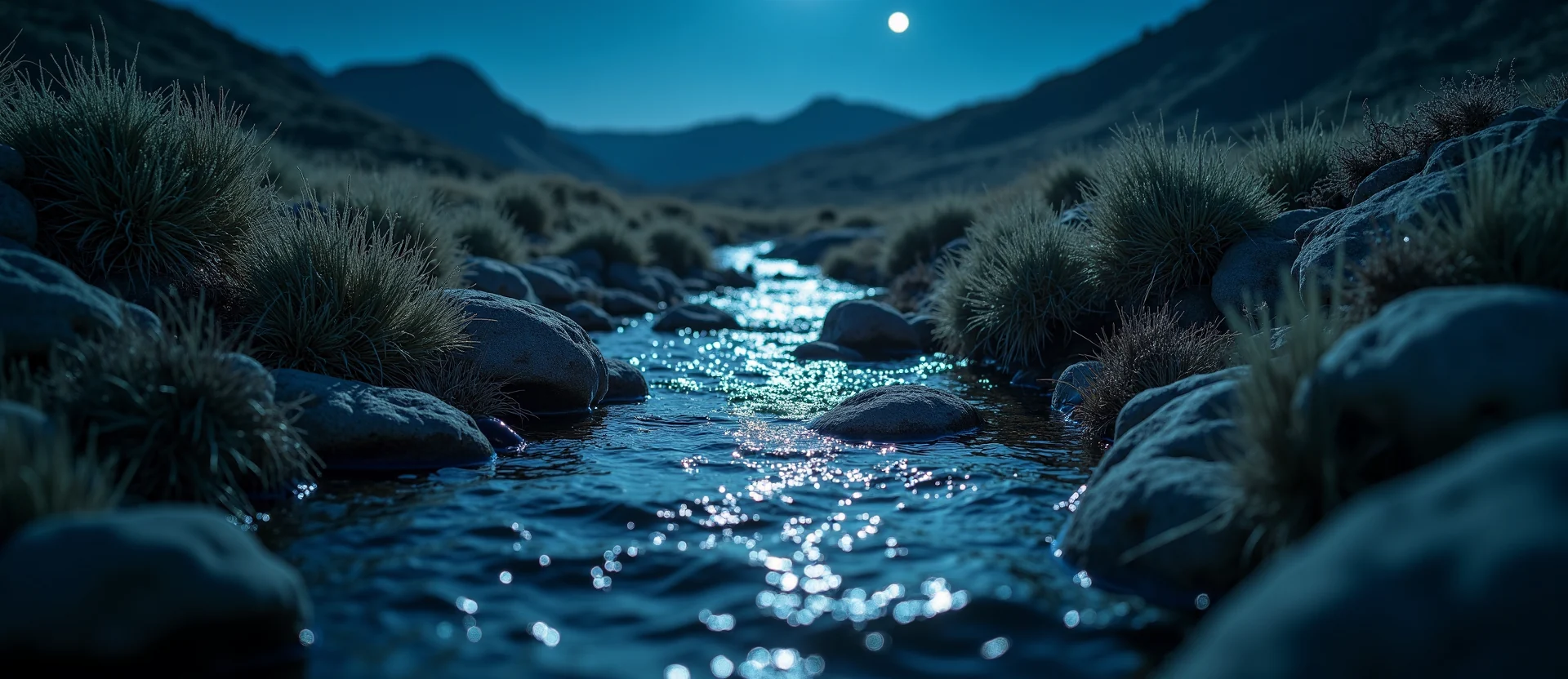Symbolizing Flow/Cleansing: A local Desert Peach babbling mountain creek. - AI Generated