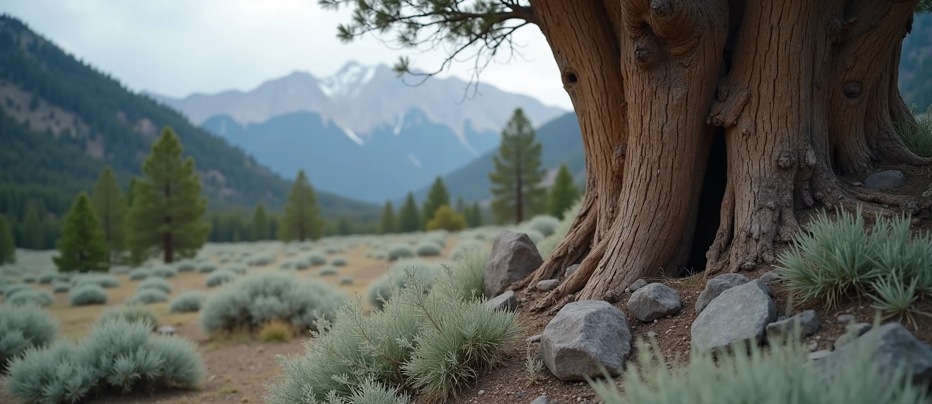 Symbolizing Growth/Resilience: A local Quaking Aspen sturdy weathered tree trunk. - AI Generated