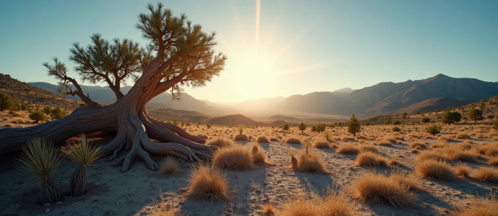 Symbolizing Growth/Resilience: A local Manzanita gnarled juniper roots. - AI Generated