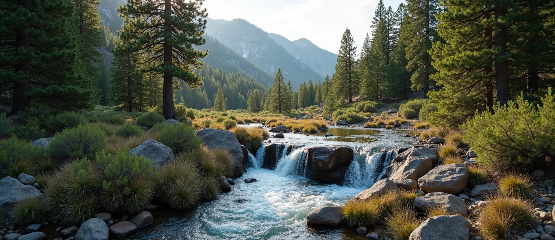 Symbolizing Flow/Cleansing: A local Quaking Aspen hidden small waterfall. - AI Generated