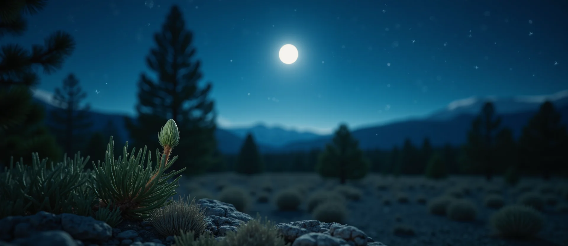 Symbolizing Seed/New Beginning: A local Ponderosa Pine new green bud on a branch. - AI Generated