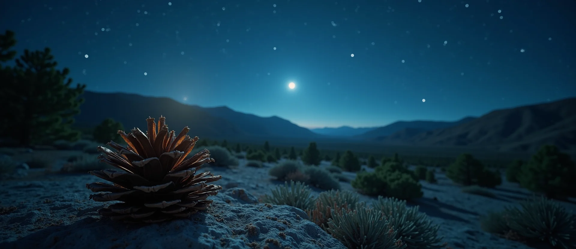 Symbolizing Seed/New Beginning: A local Sierra Juniper opening pine cone. - AI Generated