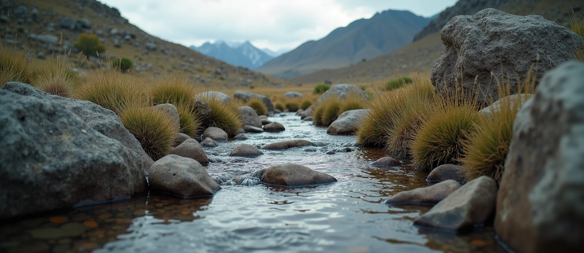 Symbolizing Flow/Cleansing: A local Desert Peach babbling mountain creek. - AI Generated