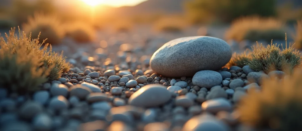 Symbolizing Flow/Cleansing: A local Desert Peach smooth Truckee river stones. - AI Generated