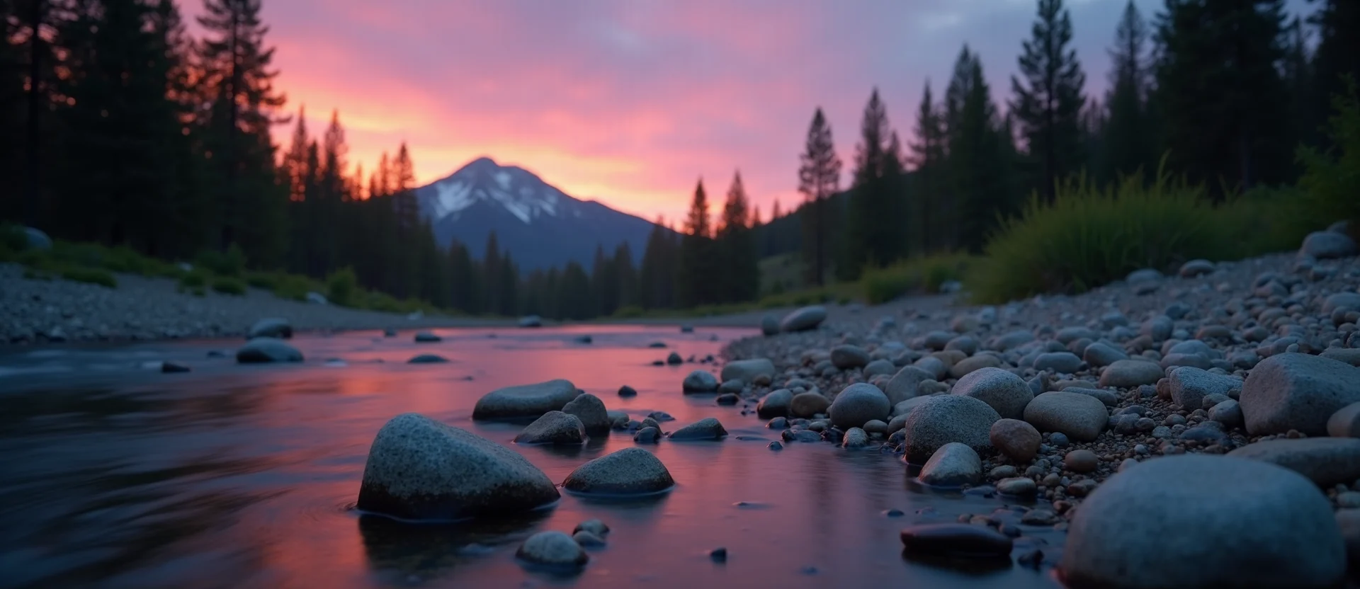 Symbolizing Flow/Cleansing: A local Ponderosa Pine smooth Truckee river stones. - AI Generated
