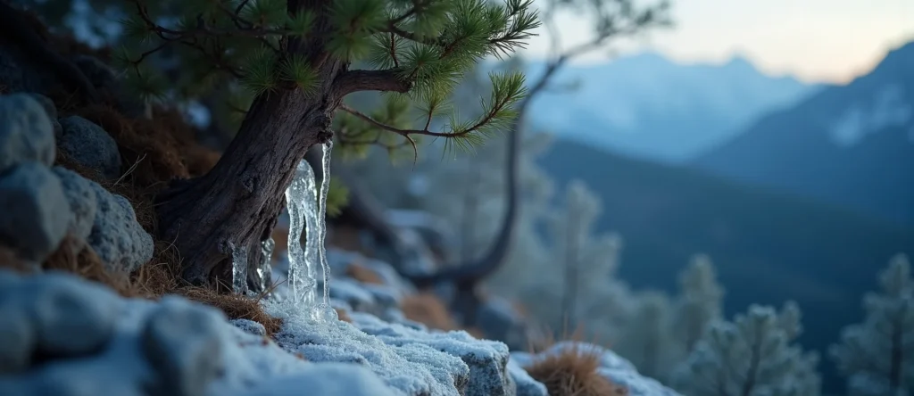 Symbolizing Growth/Resilience: A local Quaking Aspen tree growing out of a rock cleft. - AI Generated