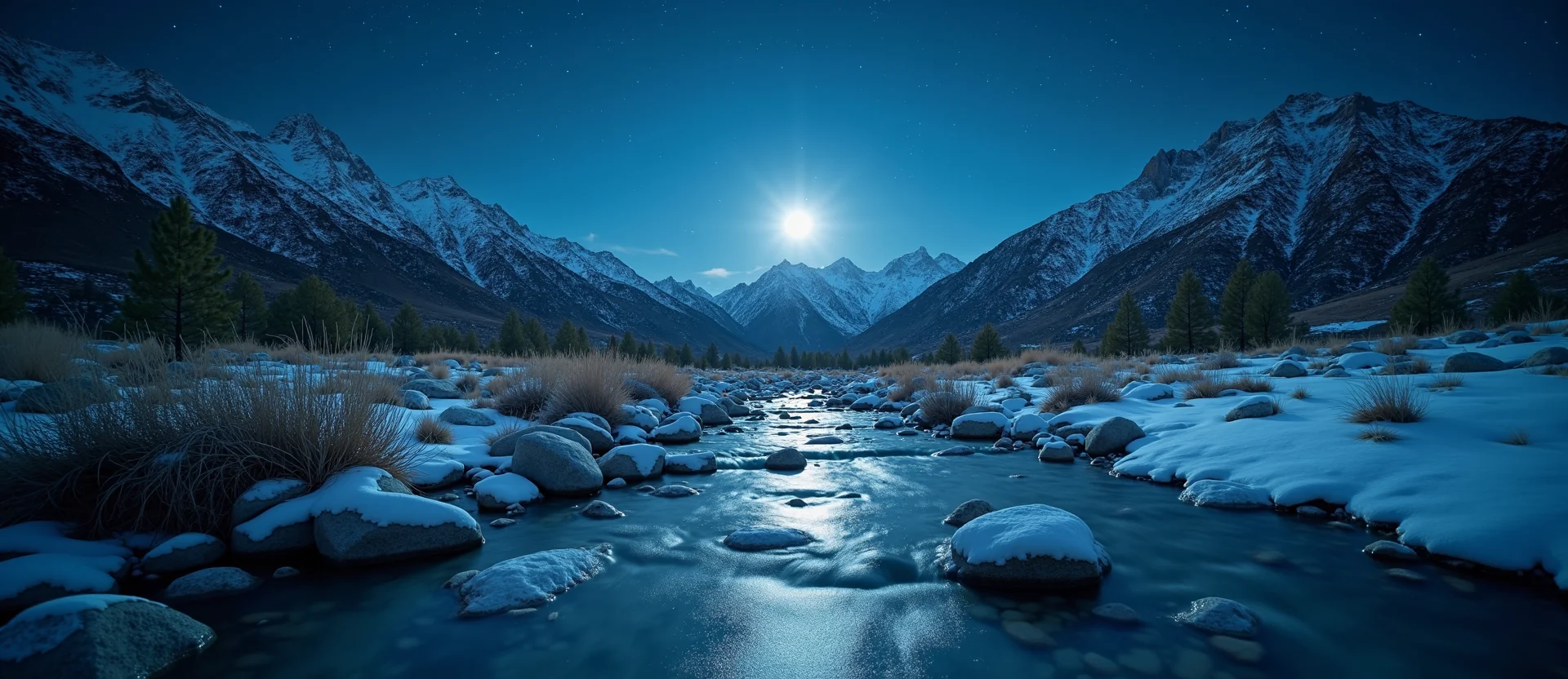 Symbolizing Flow/Cleansing: A local Desert Peach clear cold snowmelt stream. - AI Generated