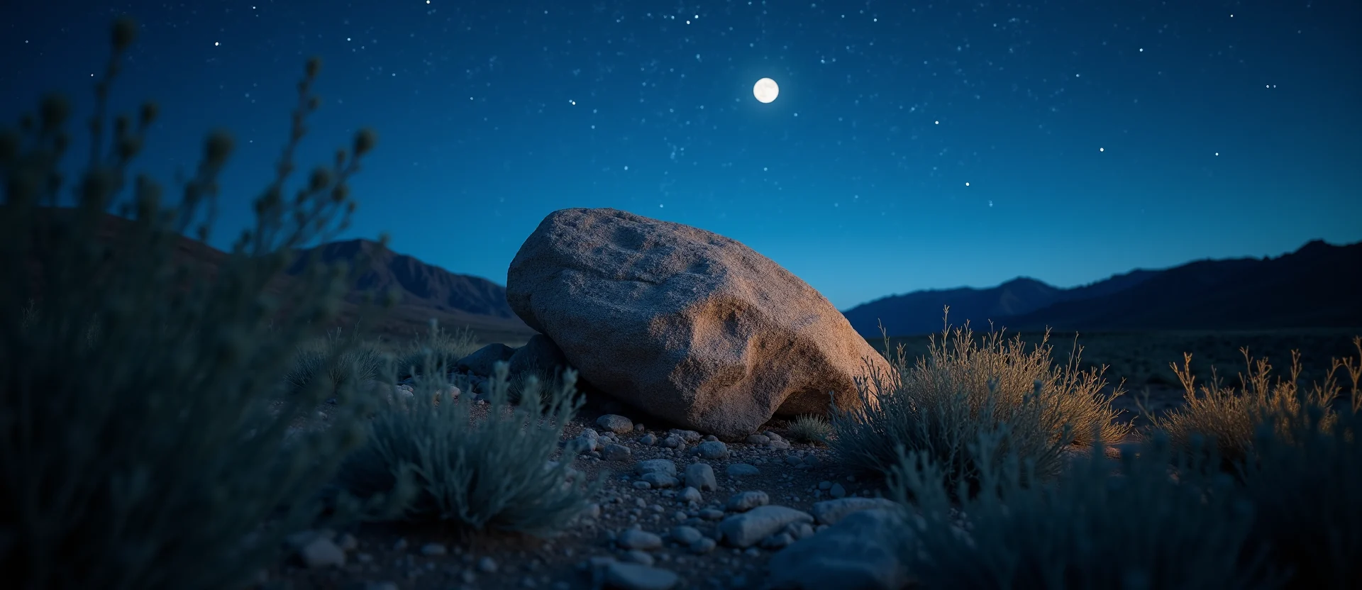 Symbolizing Stability/Peak: A local Desert Peach unshakable boulder. - AI Generated