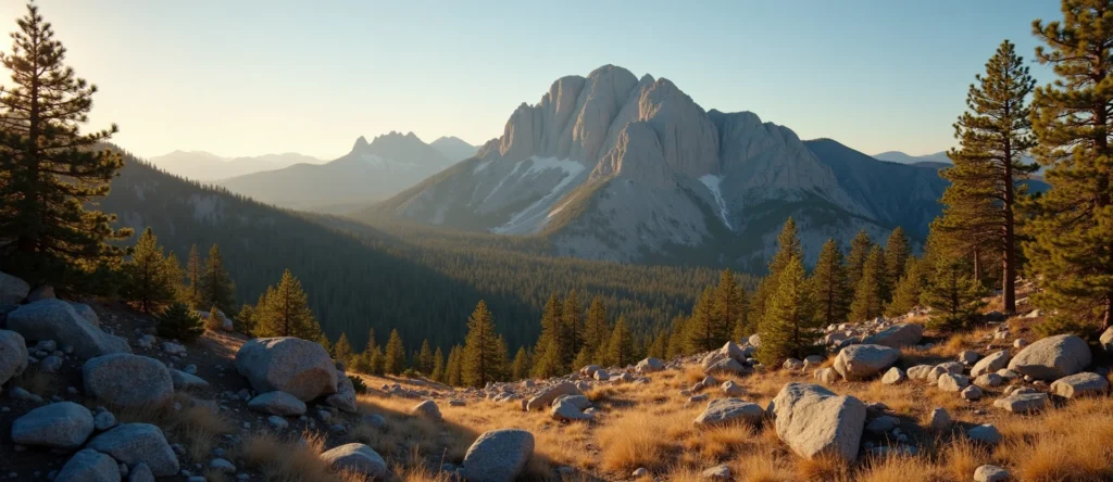 Symbolizing Stability/Peak: A local Ponderosa Pine solid mountain ridge. - AI Generated