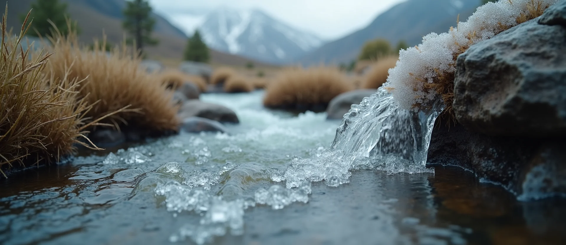Symbolizing Flow/Cleansing: A local Desert Peach babbling mountain creek. - AI Generated