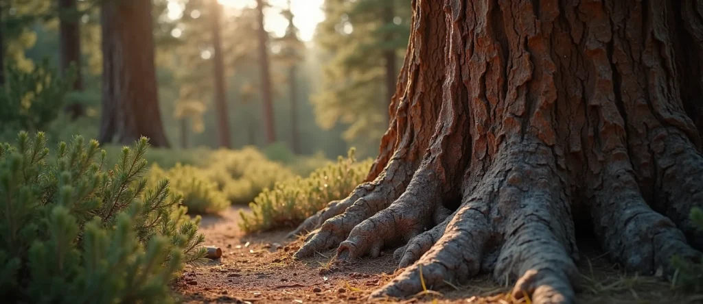 Symbolizing Growth/Resilience: A local Manzanita sturdy weathered tree trunk. - AI Generated