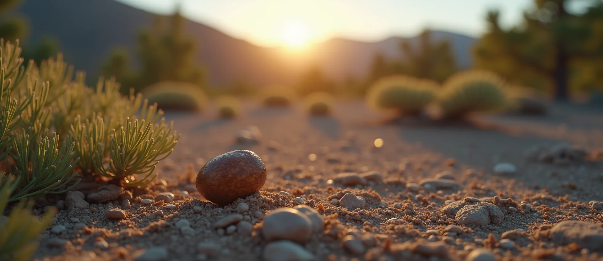 Symbolizing Seed/New Beginning: A local Sierra Juniper single pine seed on dry earth. - AI Generated