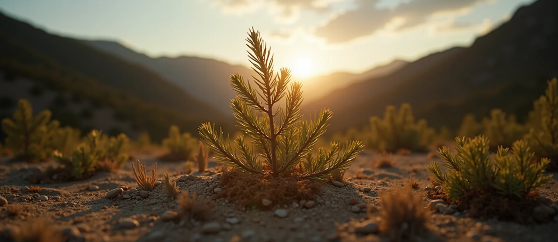 Symbolizing Growth/Resilience: A local Manzanita new branch reaching for the sky. - AI Generated