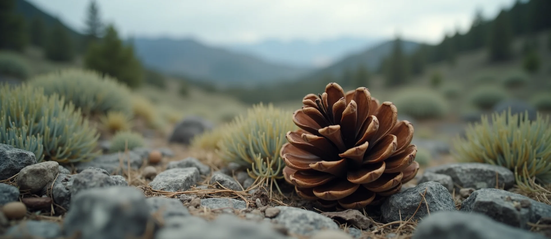 Symbolizing Seed/New Beginning: A local Manzanita opening pine cone. - AI Generated