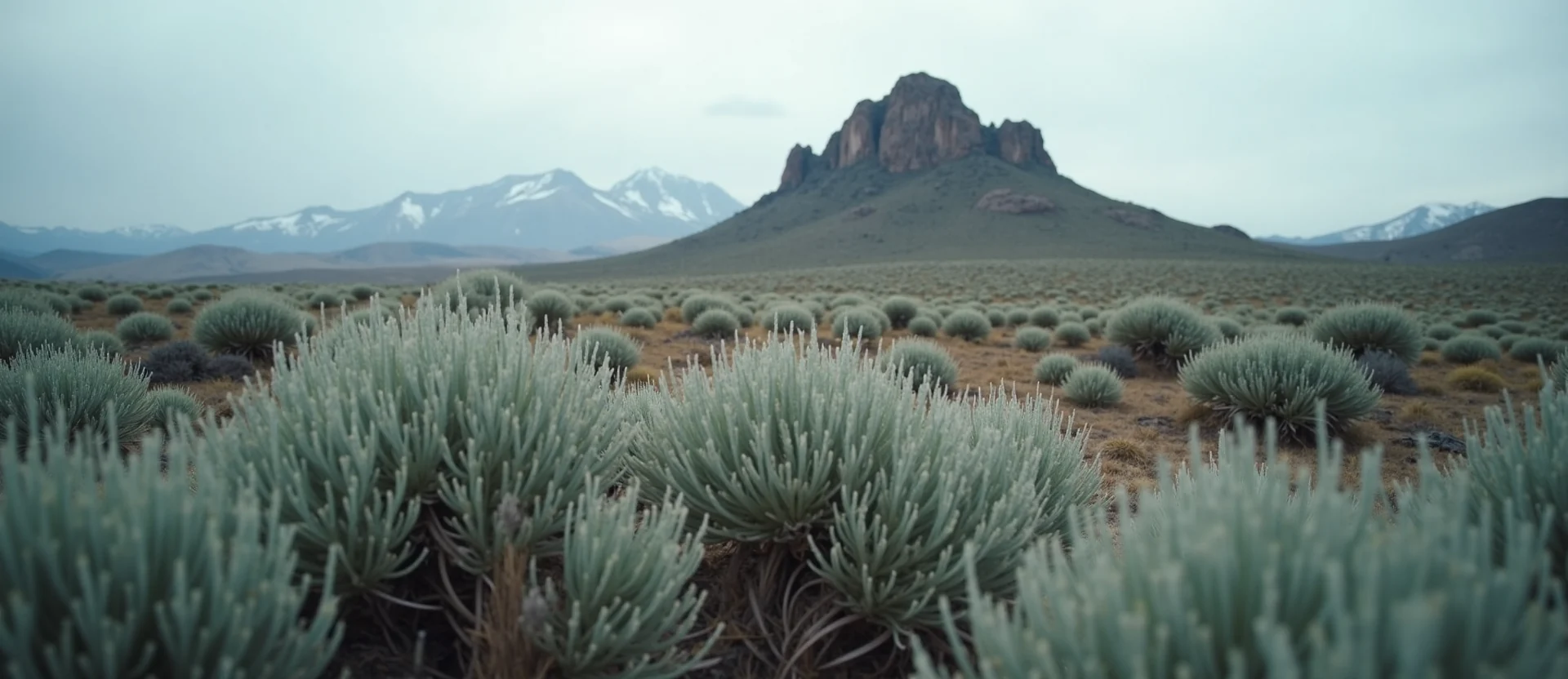 Symbolizing Stability/Peak: A local Sagebrush (Artemisia tridentata) jagged granite peak. - AI Generated