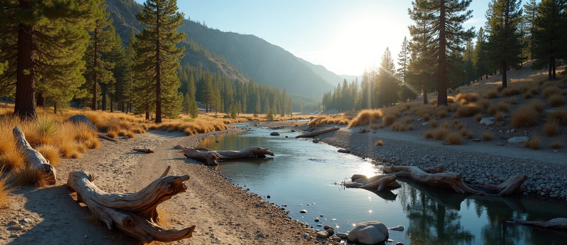 Symbolizing Flow/Cleansing: A local Ponderosa Pine hidden small waterfall. - AI Generated