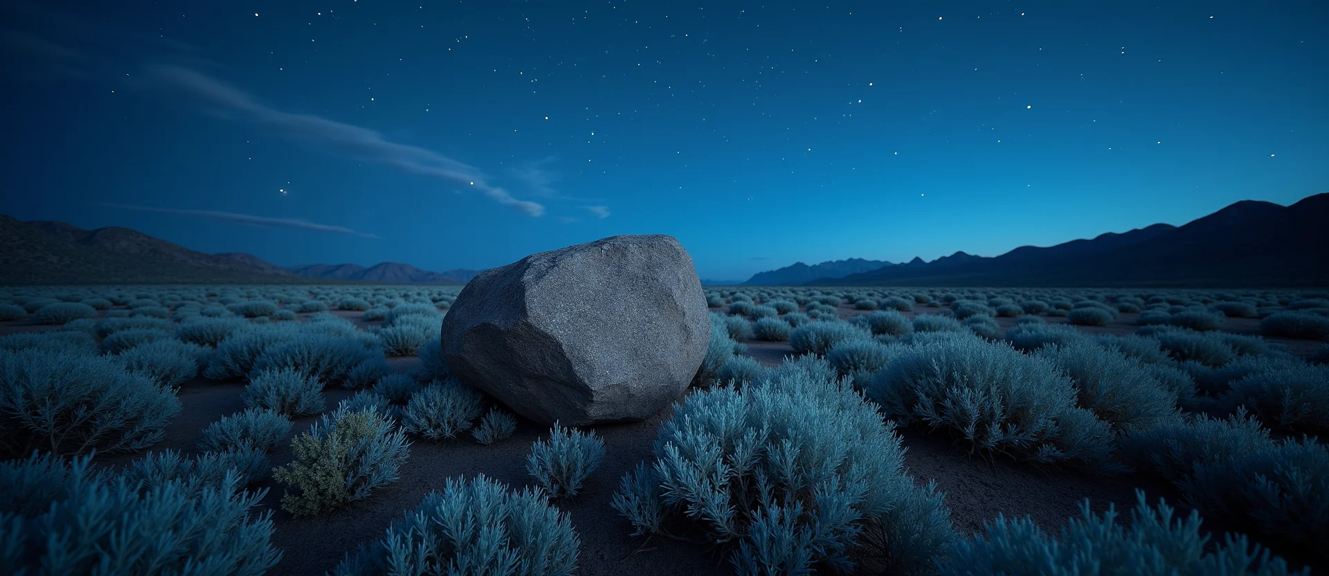 Symbolizing Stability/Peak: A local Sagebrush (Artemisia tridentata) unshakable boulder. - AI Generated
