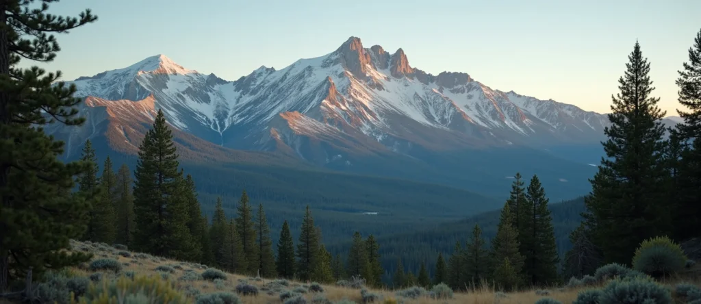 Symbolizing Stability/Peak: A local Ponderosa Pine solid mountain ridge. - AI Generated