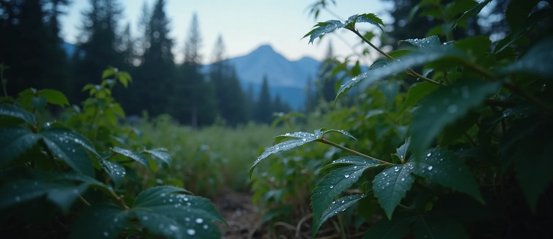 Symbolizing Flow/Cleansing: A local Quaking Aspen raindrops on desert leaves. - AI Generated