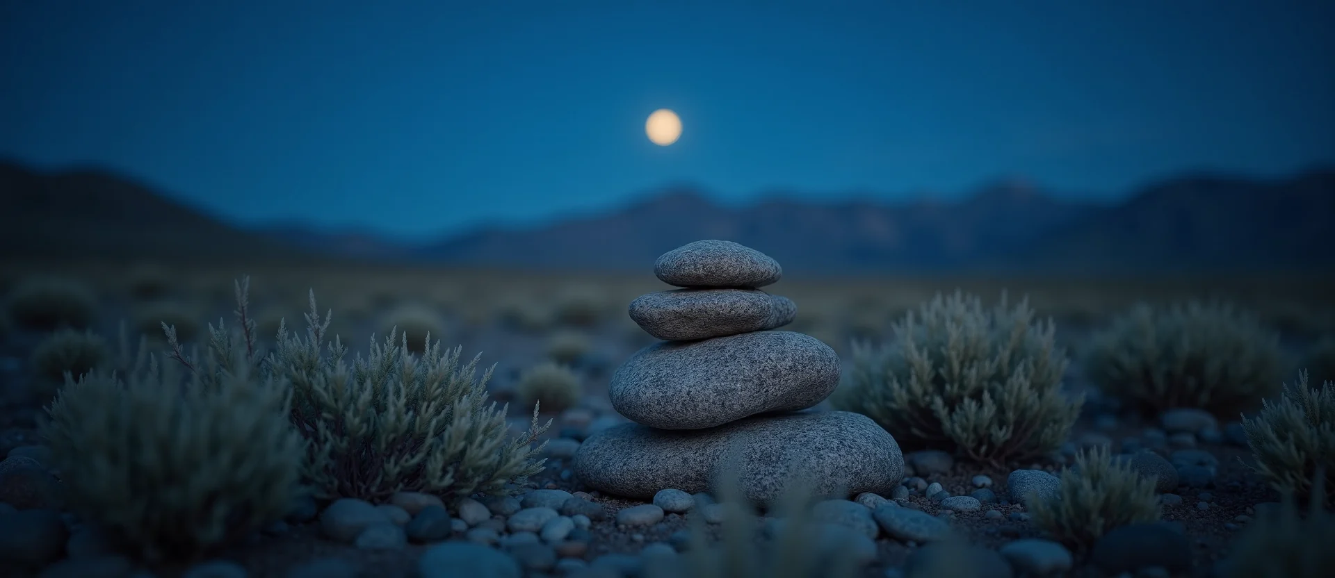 Symbolizing Stability/Peak: A local Rabbitbrush ancient rock cairn. - AI Generated