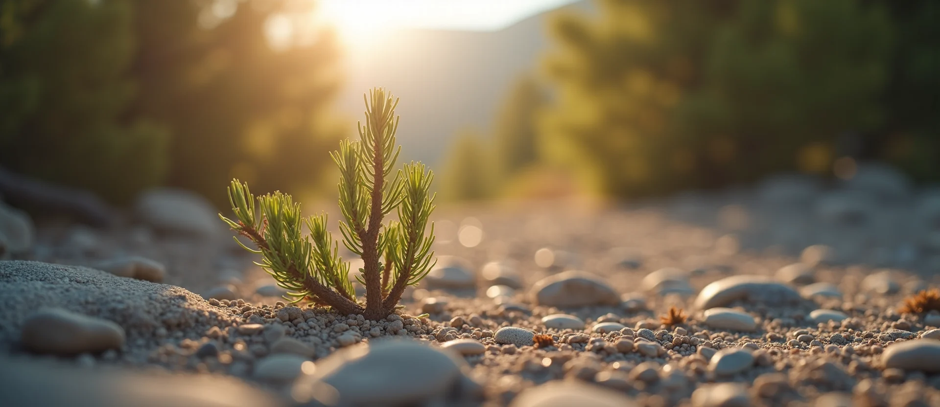 Symbolizing Growth/Resilience: A local Sierra Juniper new branch reaching for the sky. - AI Generated