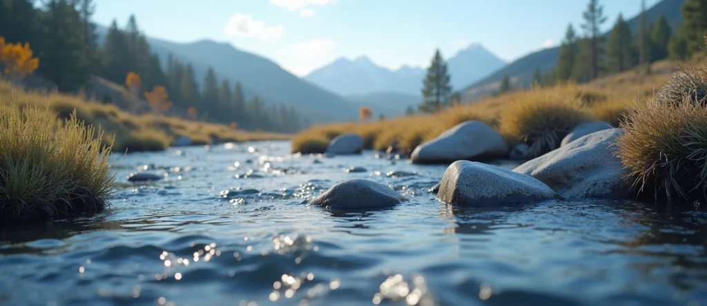Symbolizing Flow/Cleansing: A local Rabbitbrush smooth Truckee river stones. - AI Generated