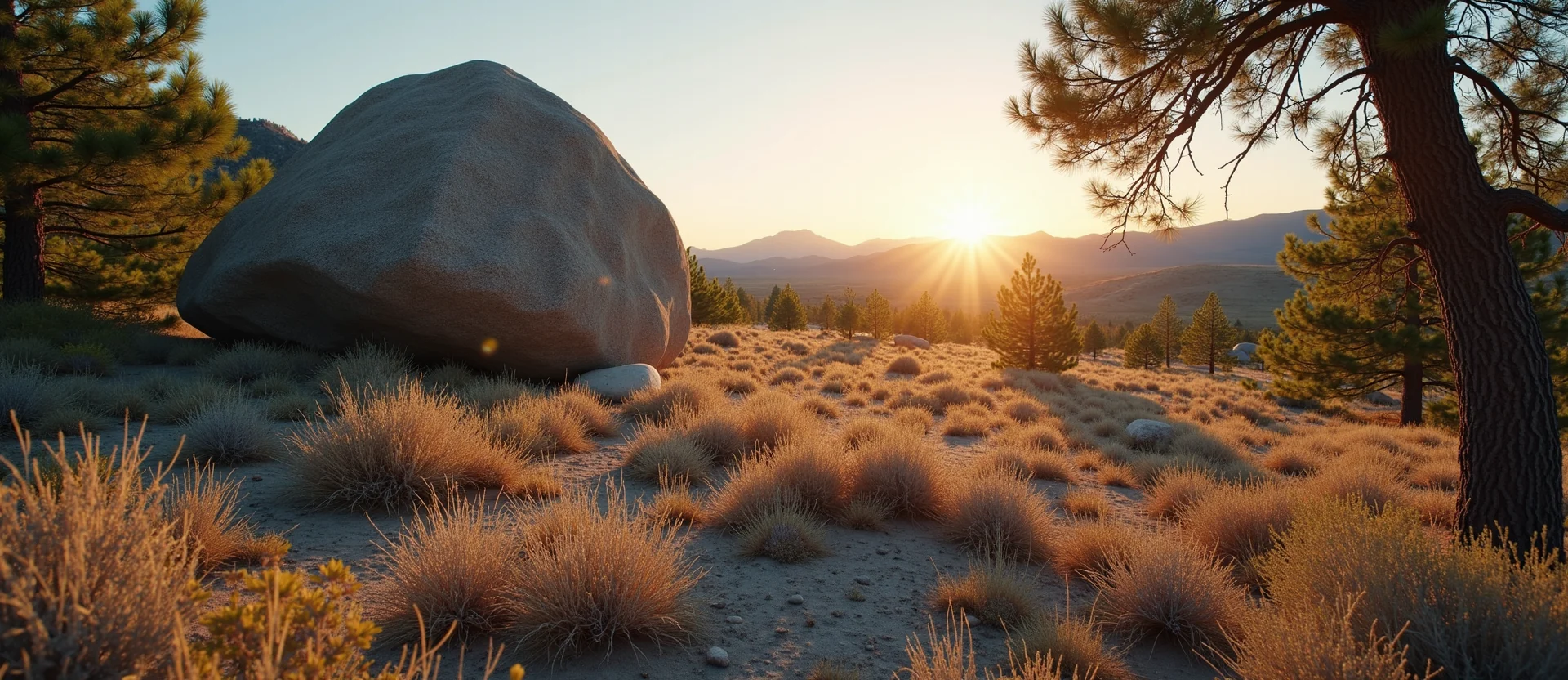 Symbolizing Stability/Peak: A local Ponderosa Pine unshakable boulder. - AI Generated