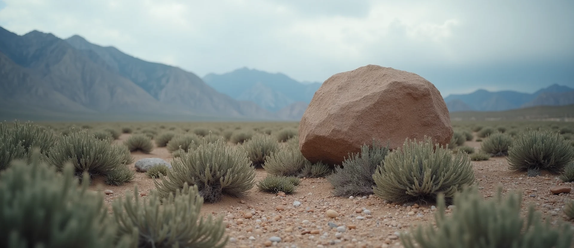 Symbolizing Stability/Peak: A local Desert Peach unshakable boulder. - AI Generated