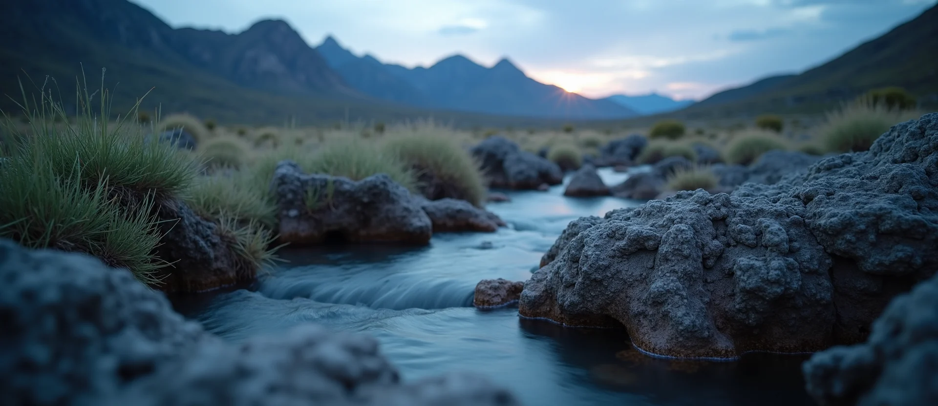 Symbolizing Flow/Cleansing: A local Rabbitbrush hidden small waterfall. - AI Generated