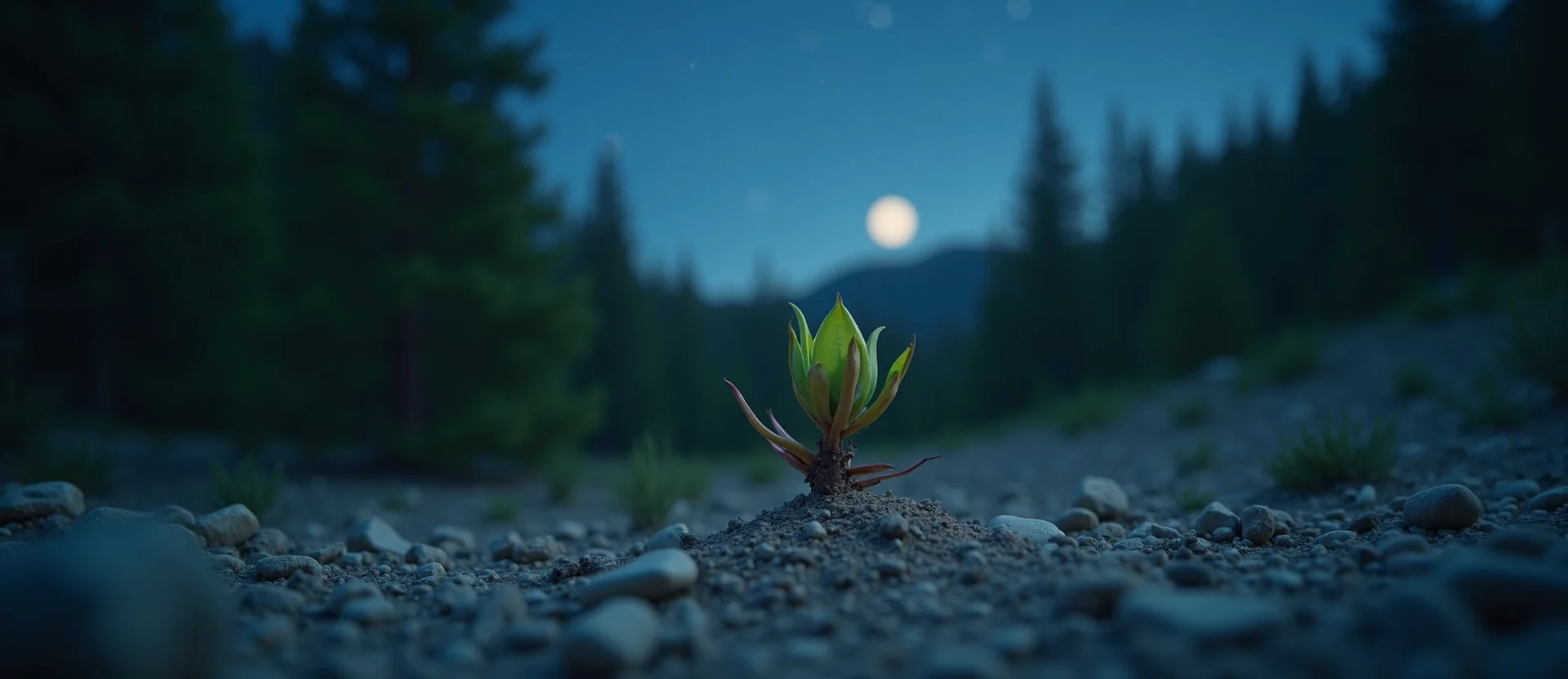 Symbolizing Seed/New Beginning: A local Ponderosa Pine new green bud on a branch. - AI Generated