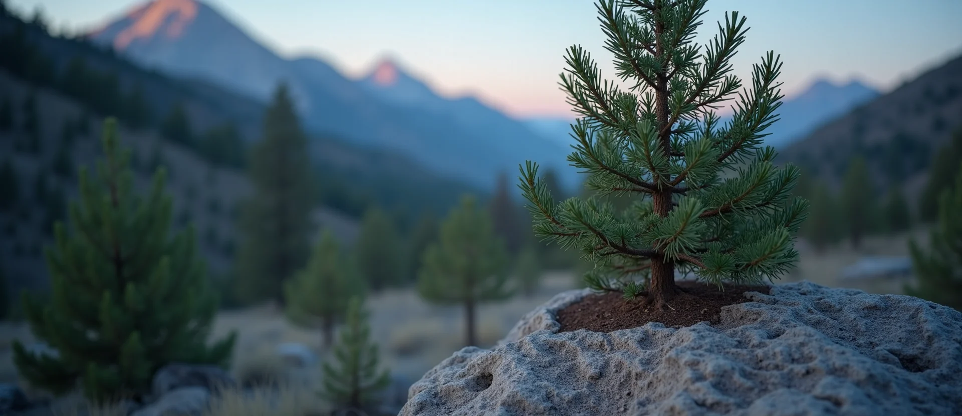 Symbolizing Growth/Resilience: A local Sierra Juniper tree growing out of a rock cleft. - AI Generated