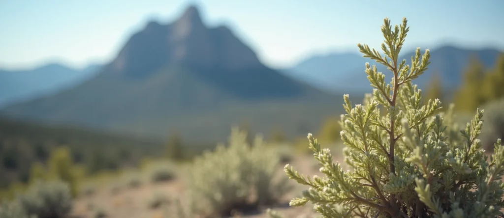 Symbolizing Stability/Peak: A local Sagebrush (Artemisia tridentata) jagged granite peak. - AI Generated