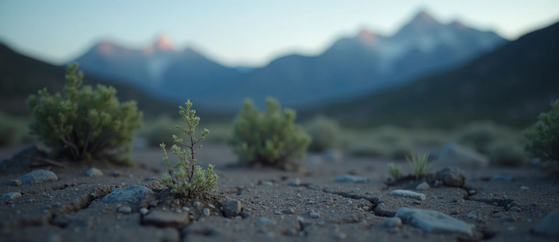 Symbolizing Seed/New Beginning: A local Manzanita shoot emerging from cracked soil. - AI Generated