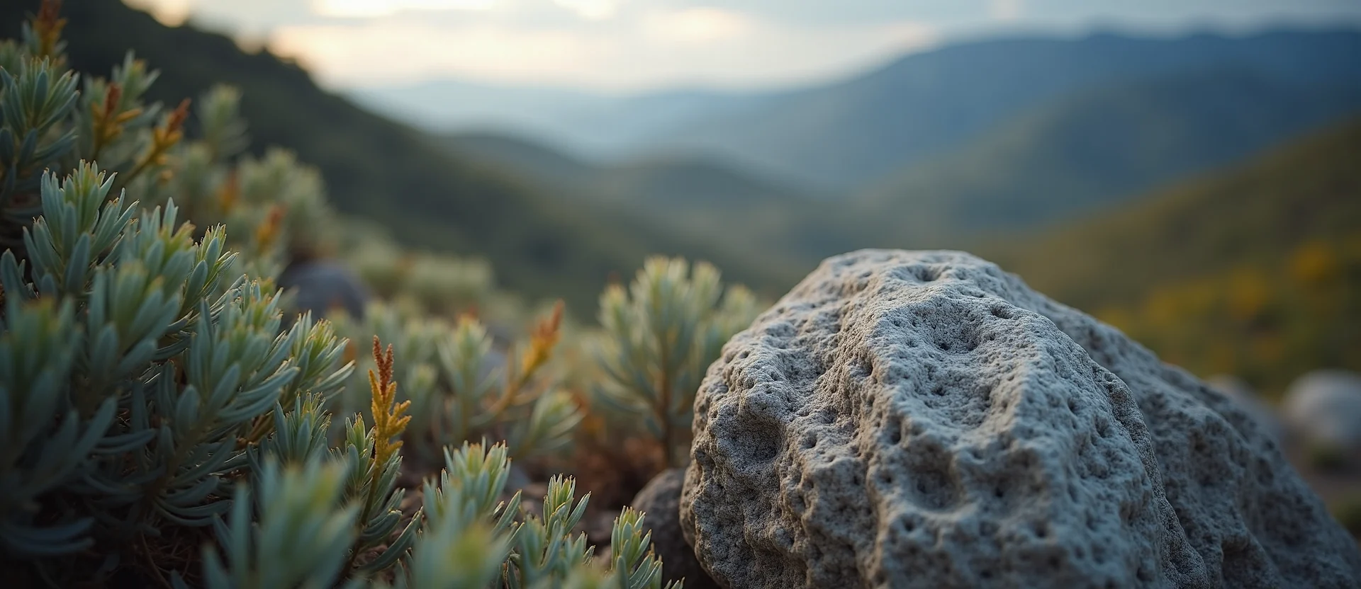 Symbolizing Stability/Peak: A local Mountain Mahogany unshakable boulder. - AI Generated