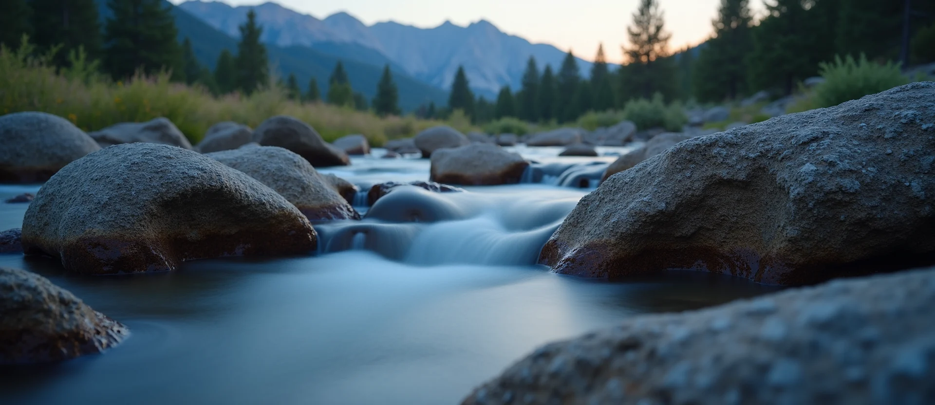 Symbolizing Flow/Cleansing: A local Sierra Juniper hidden small waterfall. - AI Generated