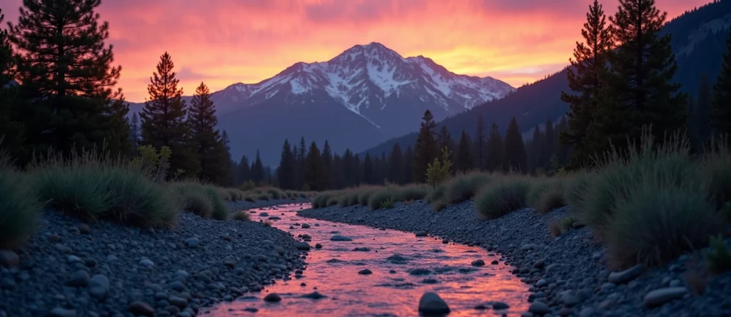 Symbolizing Identity/Local: A local Mountain Mahogany Sierra Nevada skyline. - AI Generated