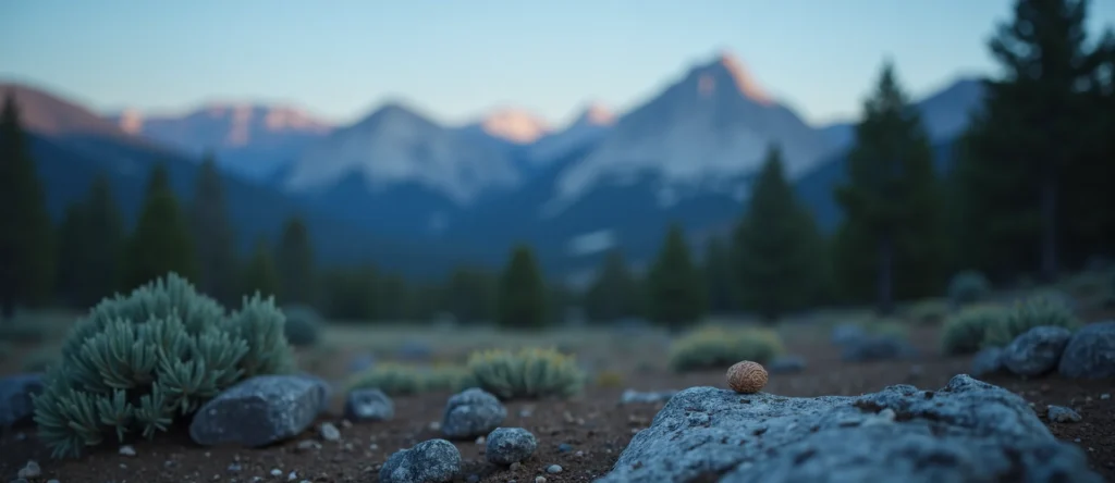 Symbolizing Seed/New Beginning: A local Ponderosa Pine single pine seed on dry earth. - AI Generated