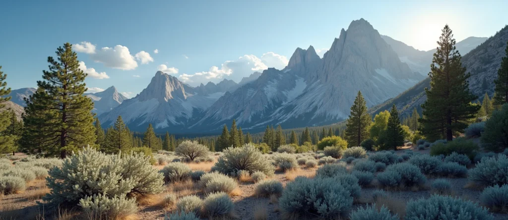 Symbolizing Stability/Peak: A local Quaking Aspen jagged granite peak. - AI Generated