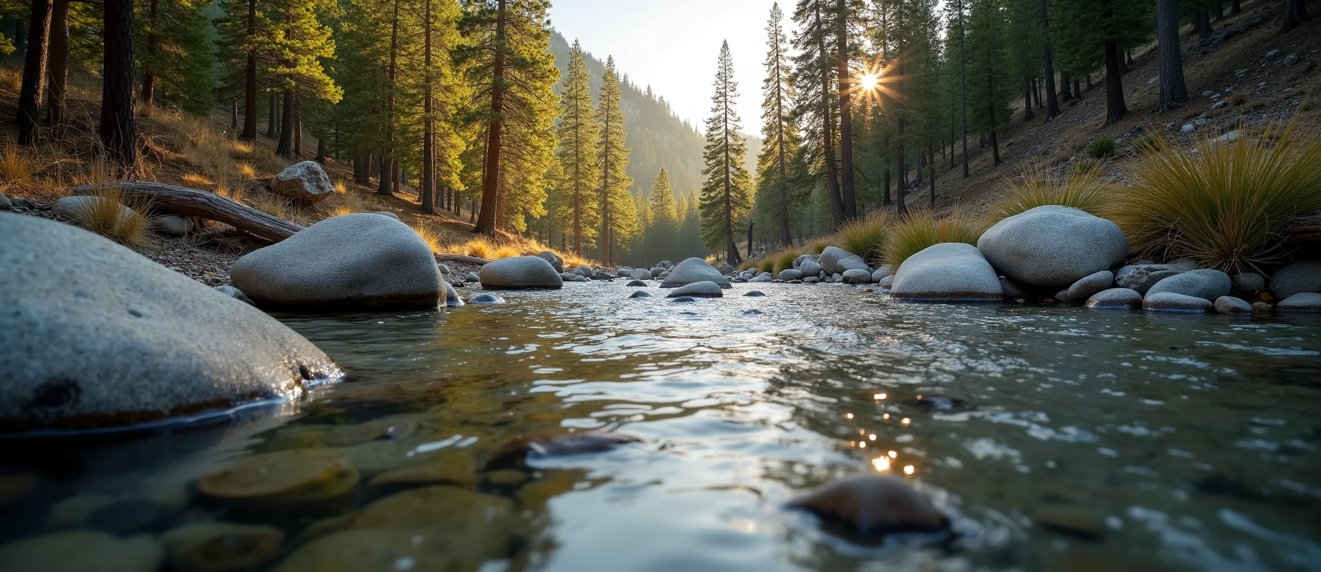 Symbolizing Flow/Cleansing: A local Ponderosa Pine smooth Truckee river stones. - AI Generated
