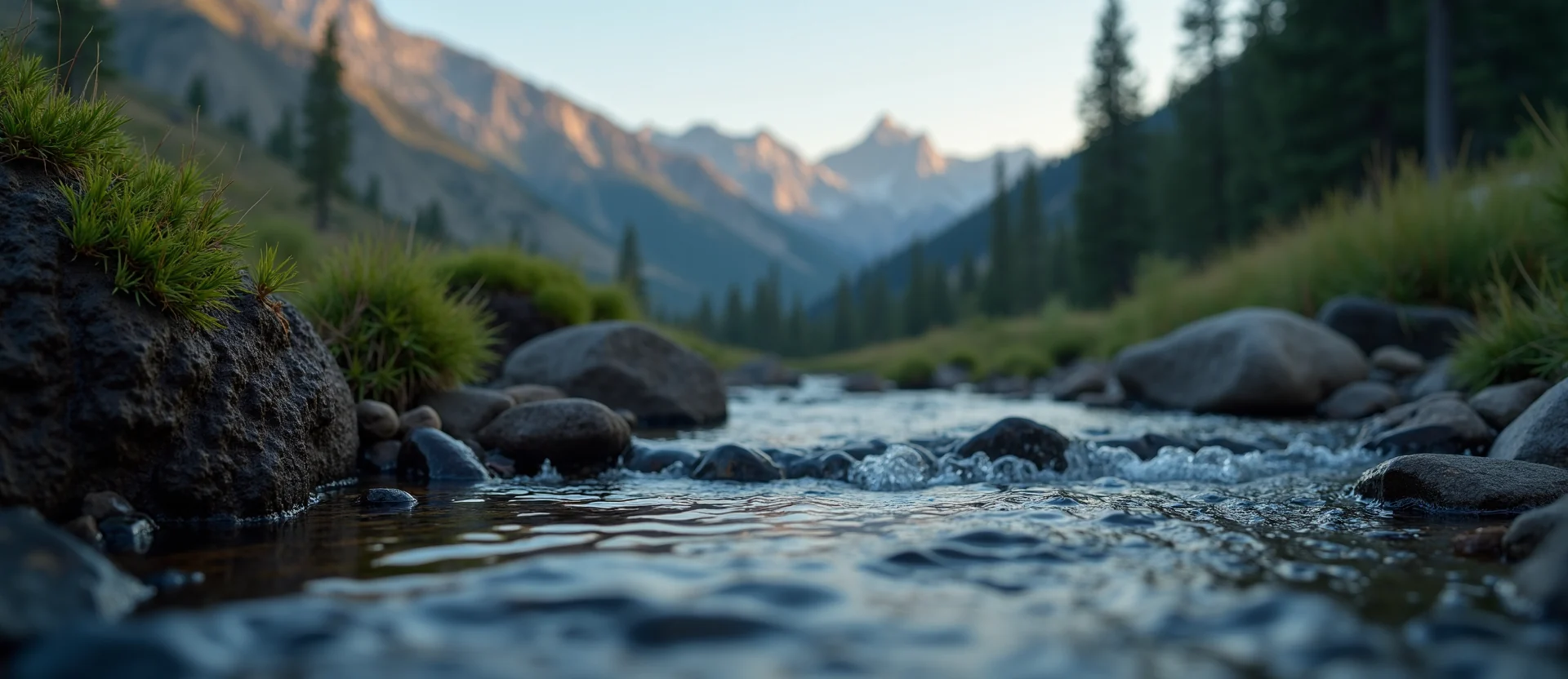 Symbolizing Flow/Cleansing: A local Quaking Aspen babbling mountain creek. - AI Generated
