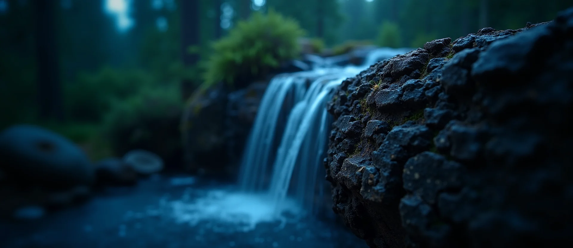 Symbolizing Flow/Cleansing: A local Quaking Aspen hidden small waterfall. - AI Generated