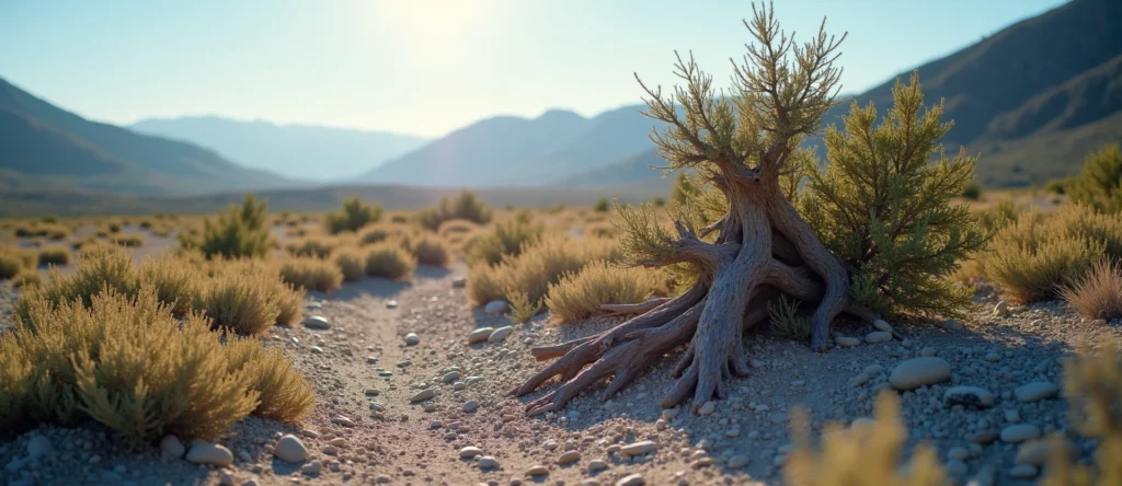 Symbolizing Growth/Resilience: A local Sagebrush (Artemisia tridentata) gnarled juniper roots. - AI Generated