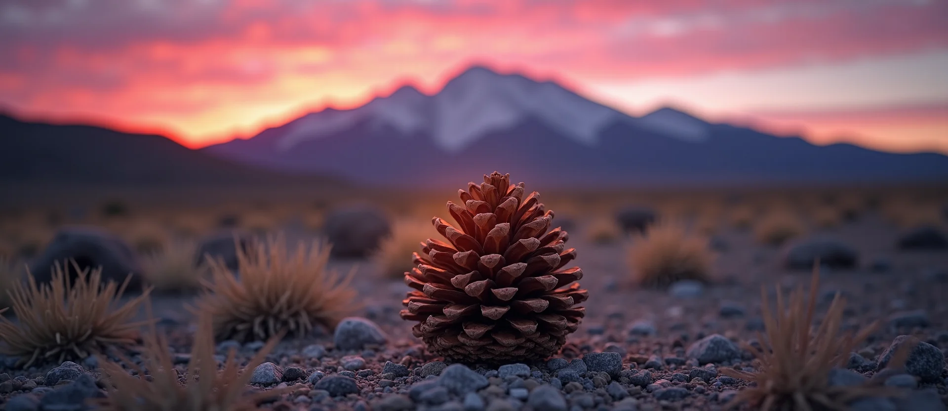 Symbolizing Seed/New Beginning: A local Desert Peach opening pine cone. - AI Generated