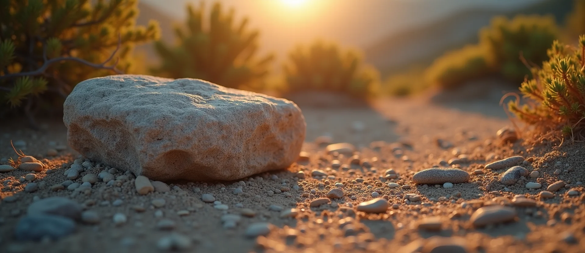 Symbolizing Stability/Peak: A local Mountain Mahogany unshakable boulder. - AI Generated