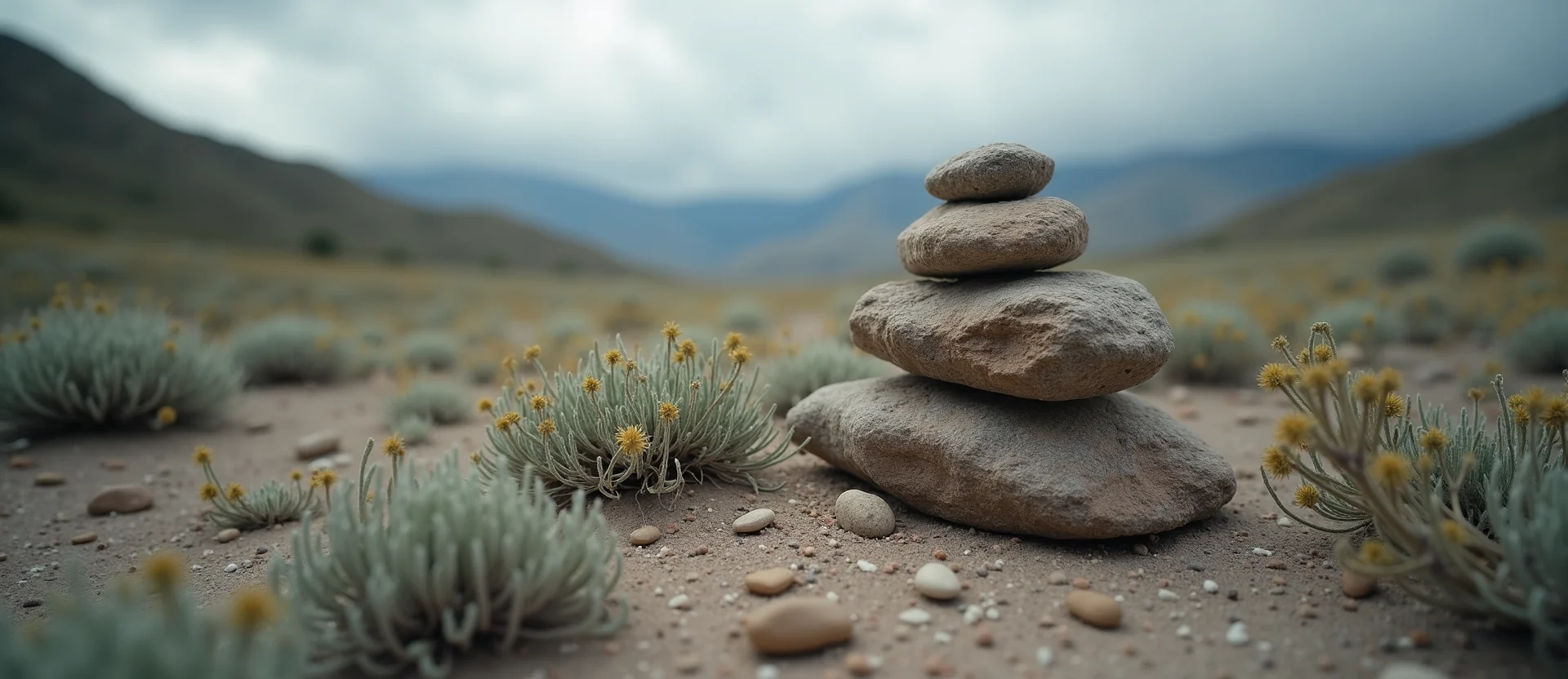 Symbolizing Stability/Peak: A local Quaking Aspen ancient rock cairn. - AI Generated