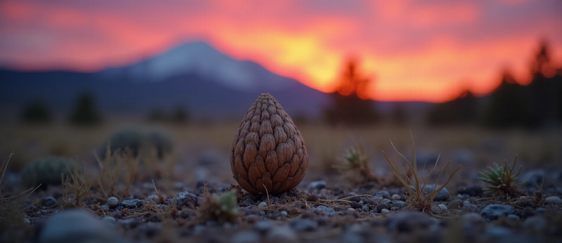 Symbolizing Seed/New Beginning: A local Sagebrush (Artemisia tridentata) single pine seed on dry earth. - AI Generated