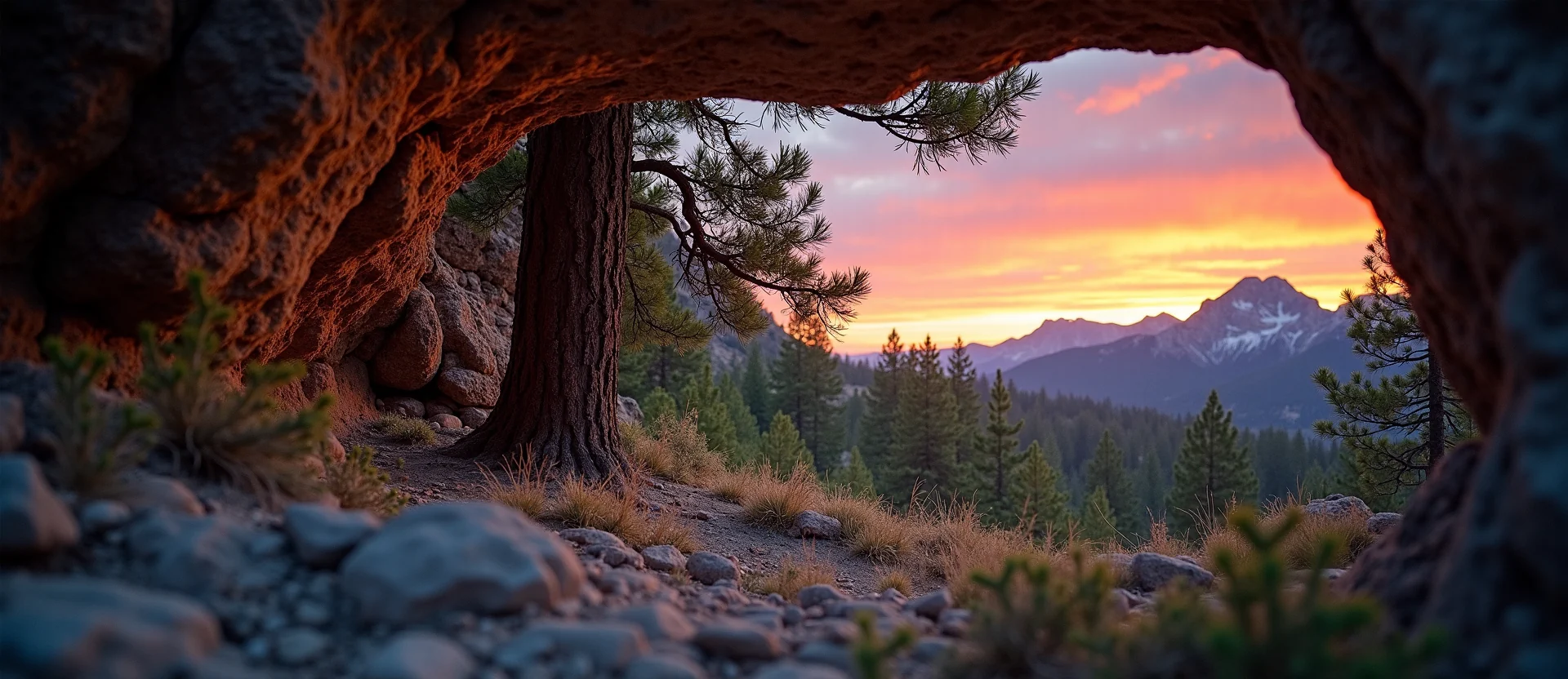 Symbolizing Growth/Resilience: A local Quaking Aspen tree growing out of a rock cleft. - AI Generated