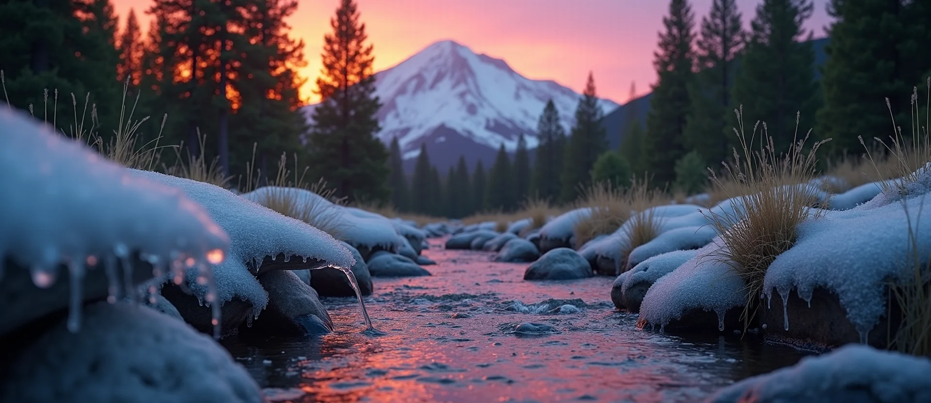 Symbolizing Flow/Cleansing: A local Ponderosa Pine babbling mountain creek. - AI Generated